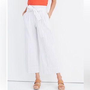 NWOT Madewell Huston Pull On Crop Pants Stripe small